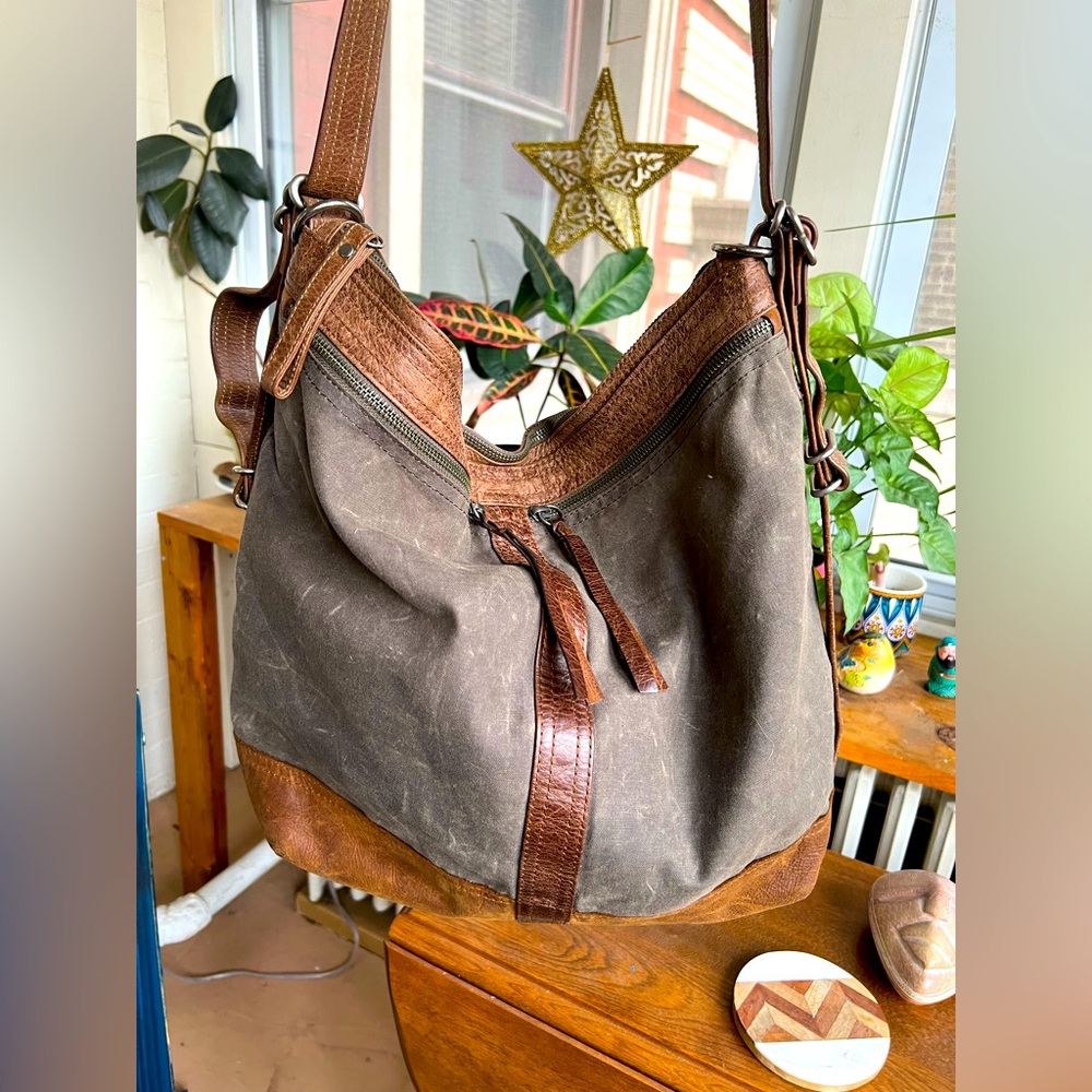 Large Canvas and Leather Bag